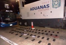 Aduanas de Chile intercepta bus con 55 kilos de cocaína