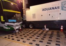 Camión escáner detecta 151 kilos de droga en bus interprovincial en Quillagua, norte de Chile